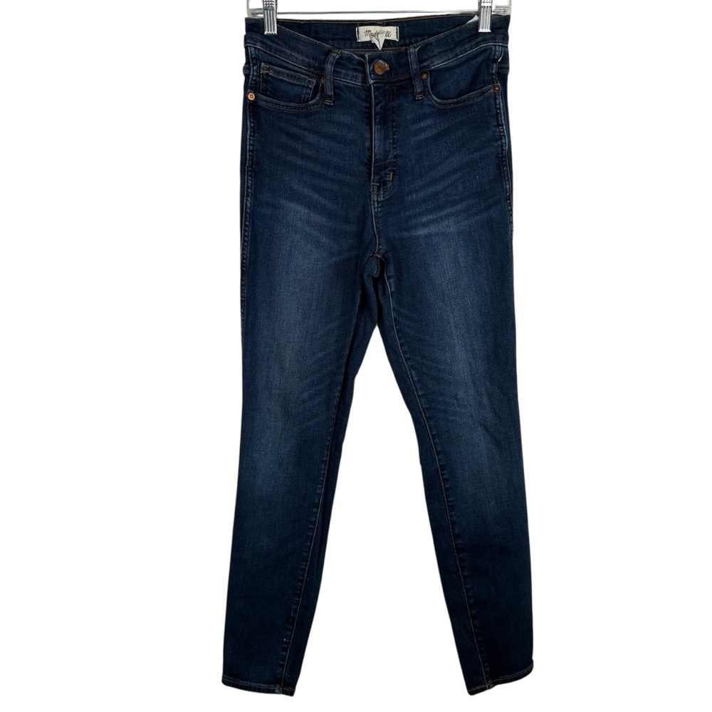 Madewell 10 inch High Rise Waisted Dark Blue Skinny Jeans Stretchy Womens 28
